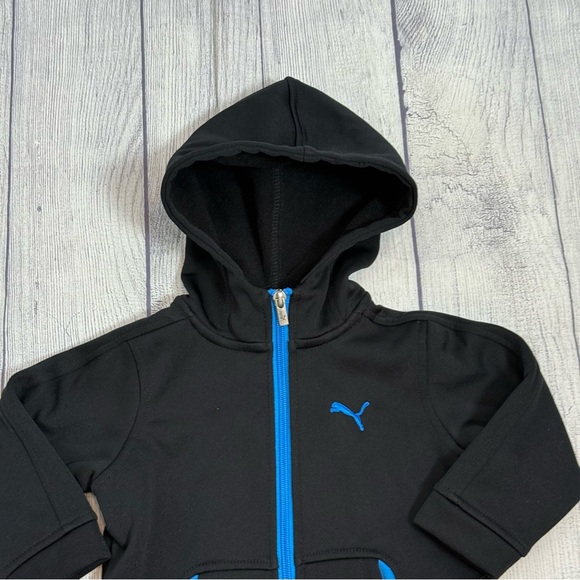 PUMA Baby Boys Black & Blue Zip-Up Hoodie - Size 12M - Picture 2 of 9